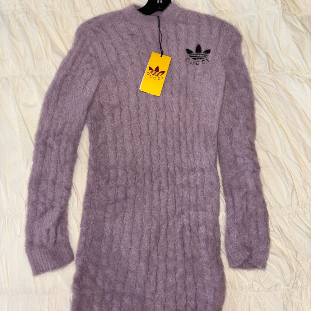 Gucci x Adidas Long-Sleeve Sweater Dress
